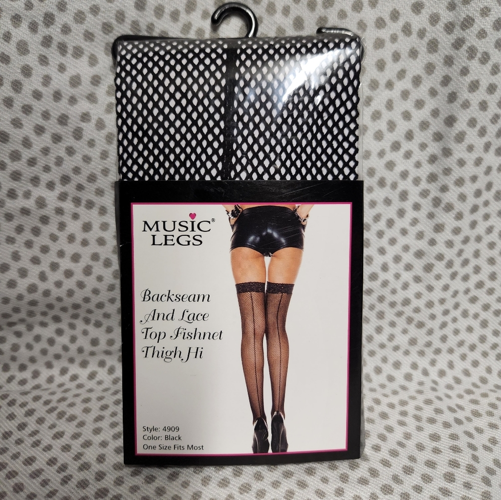 MUSIC LEG THIGH HI FISHNET STOCKINGS
